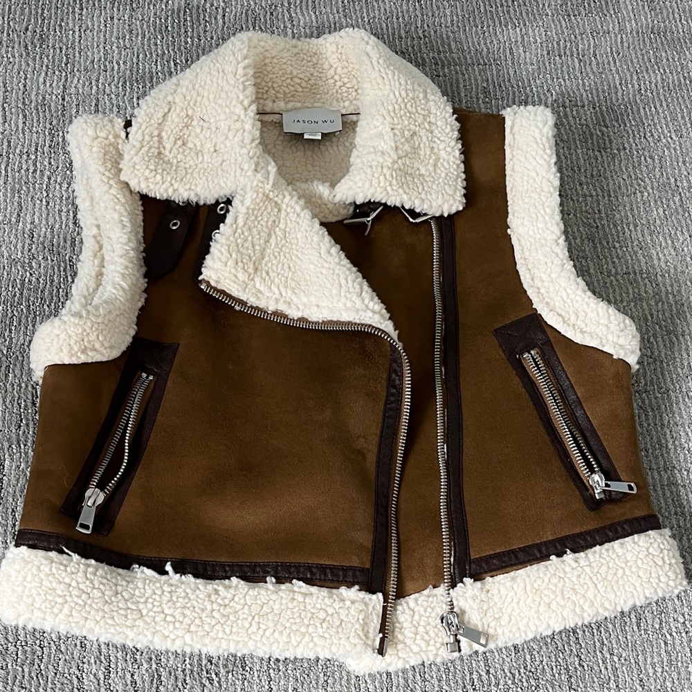 Jason Wu Brown and Cream Vest